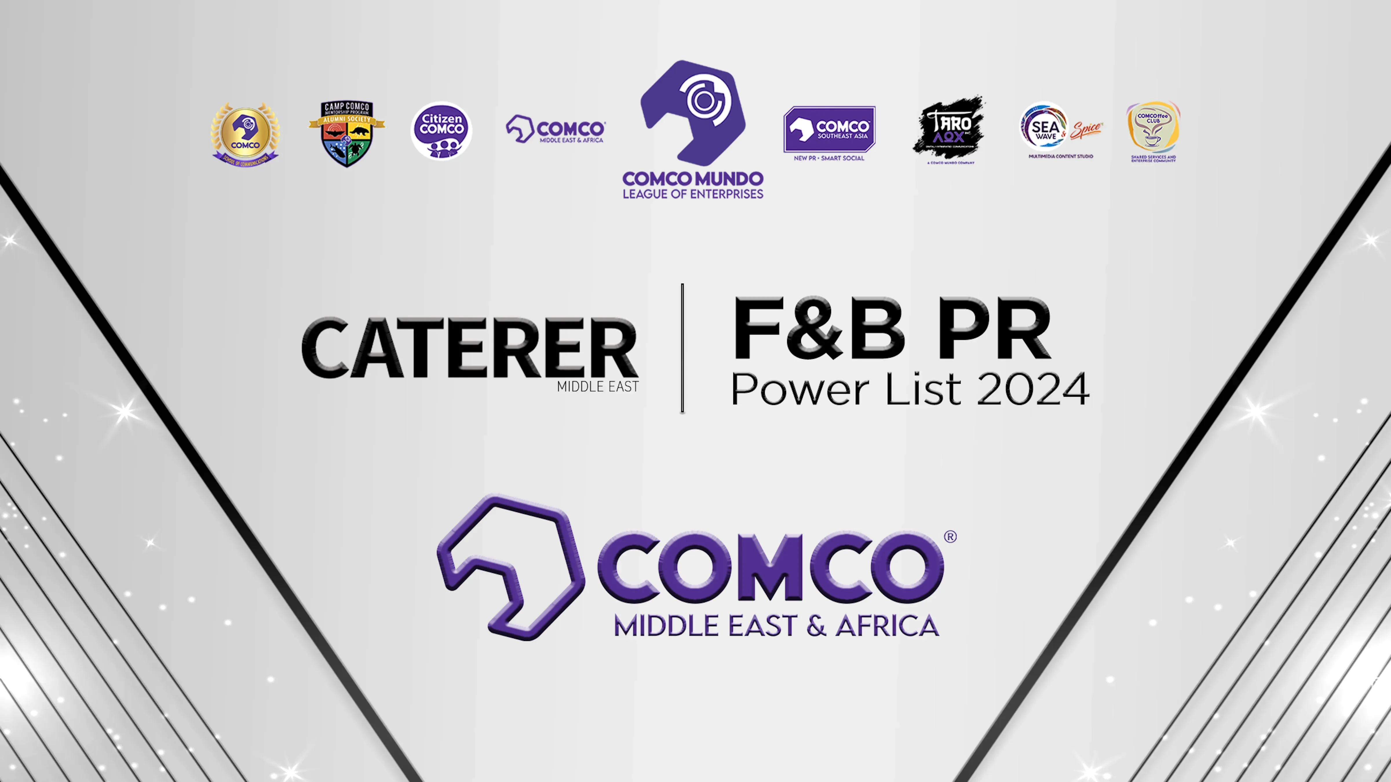 COMCO Mundo’s regional PR agency in Dubai recognized in Middle East’s F&B PR Power List
