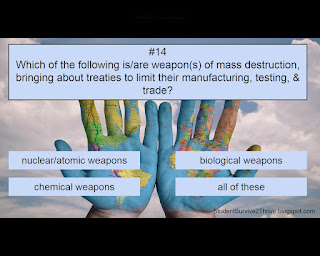 Which of the following is/are weapon(s) of mass destruction, bringing about treaties to limit their manufacturing, testing, & trade? Answer choices include: nuclear/atomic weapons, biological weapons, chemical weapons, all of these