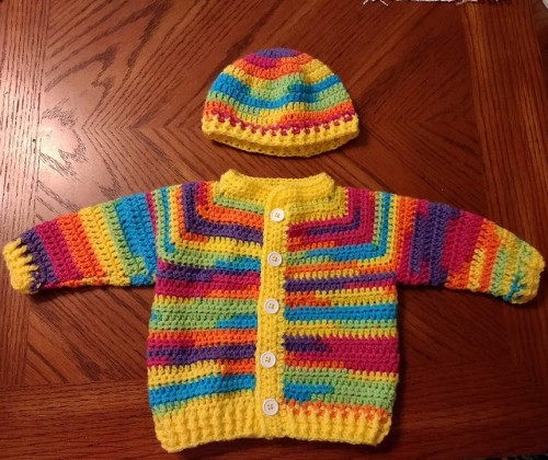 Beautiful Skills Crochet Knitting Quilting Top Down Baby Jacket Free Pattern
