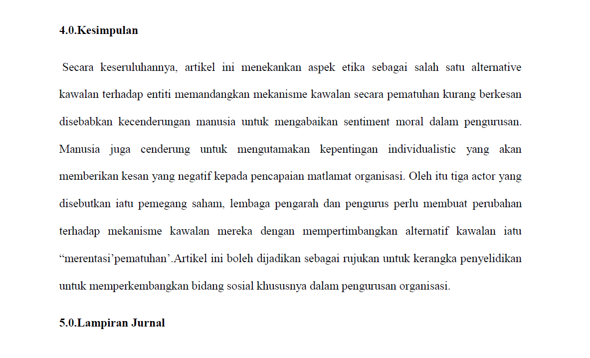 PUSAT RUJUKAN PJJ: CONTOH TUGASAN : ULASAN JURNAL (ETIKA 