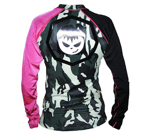 Fighter girls pink and camo rash guard