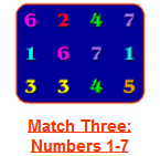 Match Three - Number 1 to 7