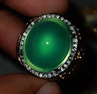 Batu Bacan Doko Gulau Metalic Super HQ BC094 Giwang Melintir Kristal Premium Ikatan Perak