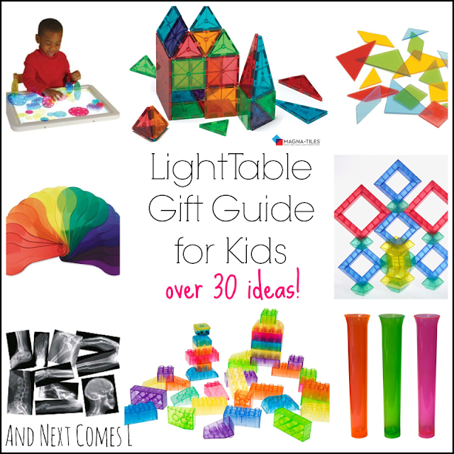 The Ultimate Light Table Gift Guide for Kids - over 30 ideas, including some DIY alternatives from And Next Comes L