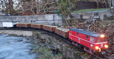 Garden railway. Running G scale trains in the garden. Military G scale train. LGB Heeresfeldbahn