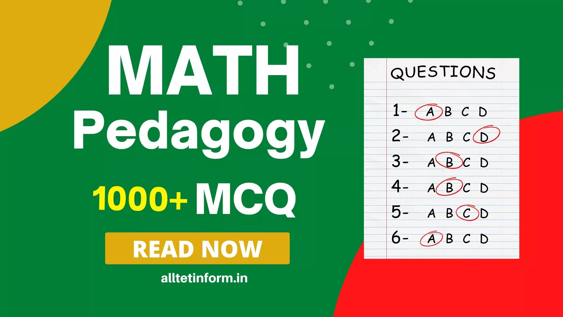 1000+ Math pedagogy in Hindi MCQ || गणित पेडागॉजी वस्‍तुनिष्‍ठ प्रश्‍न Download pdf