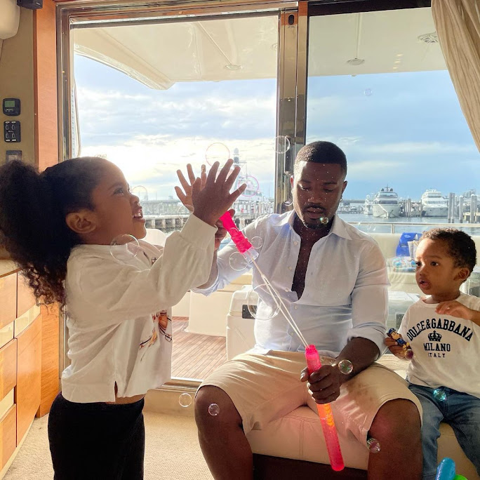 Princess love and Ray J poses as they celebrates their memorial day on a yacht in Miami (Photos)