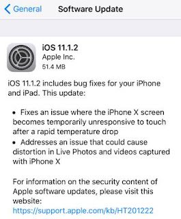 Apple releases iOS 11.1.2 with bug fixes & improvements & some changes in iPhone X. To download iOS 11.1.2 go to Settings → General → Software Update or check update when connect in iTunes.