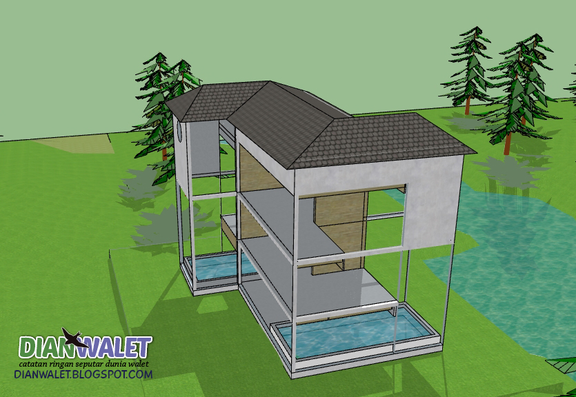 Desain Gedung Walet (RBW) 4X7 3 Lantai dan 2 Rumah Monyet 