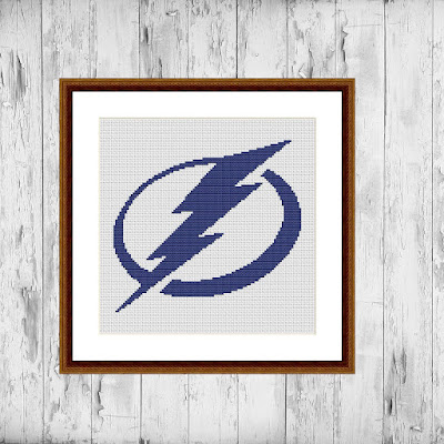 Tampa Bay Lightning easy cross stitch pattern