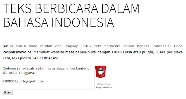 Text to Speech dalam Bahasa Indonesia Gratis