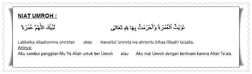 Bacaan Niat Umroh Dan  Artinya  Untuk Sendiri Dan  Orang Lain 