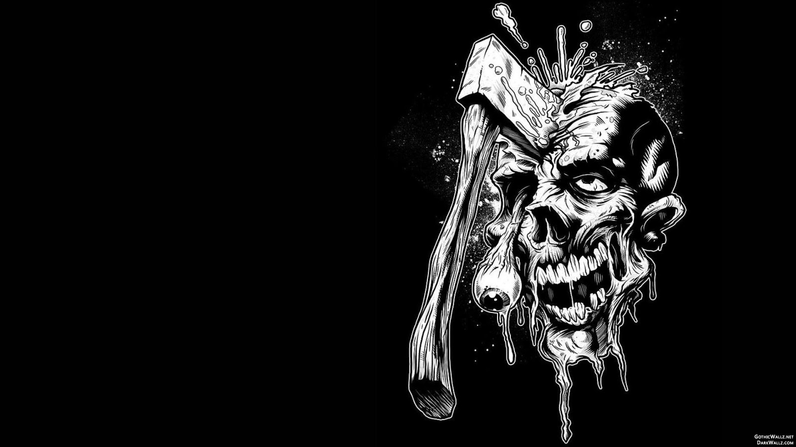  Axe in skull abstract illustration | Dark Gothic Wallpaper Download