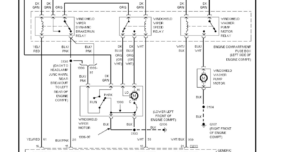 1997 Ford Windstar System Wiring Diagrams for Front Washer / Wiper Circuit | Schematic Wiring ...