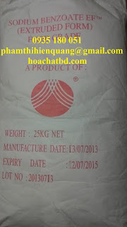 Sodium benzoate, Phụ gia chống mốc NAC6H5CO2, mốc cam, hoa chat chong nam moc, hoa chat bao quan