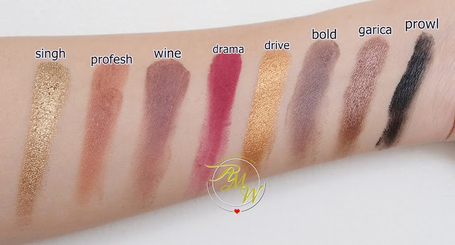 a swatch photo of IMAGIC PROfessional Cosmetics 16 Color Eyeshadow Palette Review by Nikki Tiu of www.askmewhats.com