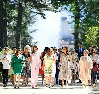 Queen Letizia of Spain meets Dr. Jill Biden during NATO summit