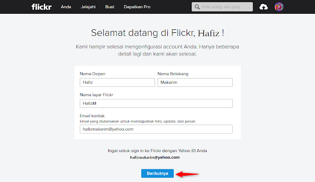 membuat akun  flickr