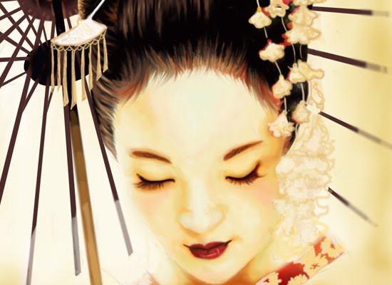 Karya Seni Lukisan Digital Wanita Geisha  BLOGGEBU dot 