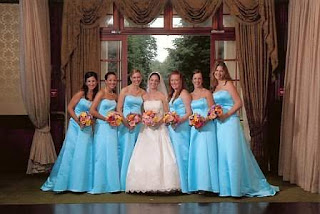 Collections Of  Blue Bridesmaid Dresses With Flowers