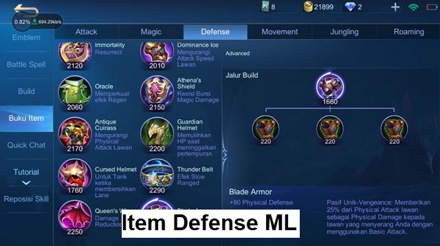  Item Defense Mobile Legends Terbaik Dan Terpopuler yang bisa anda gunakan pada permainan  Item Defense ML Terbaru