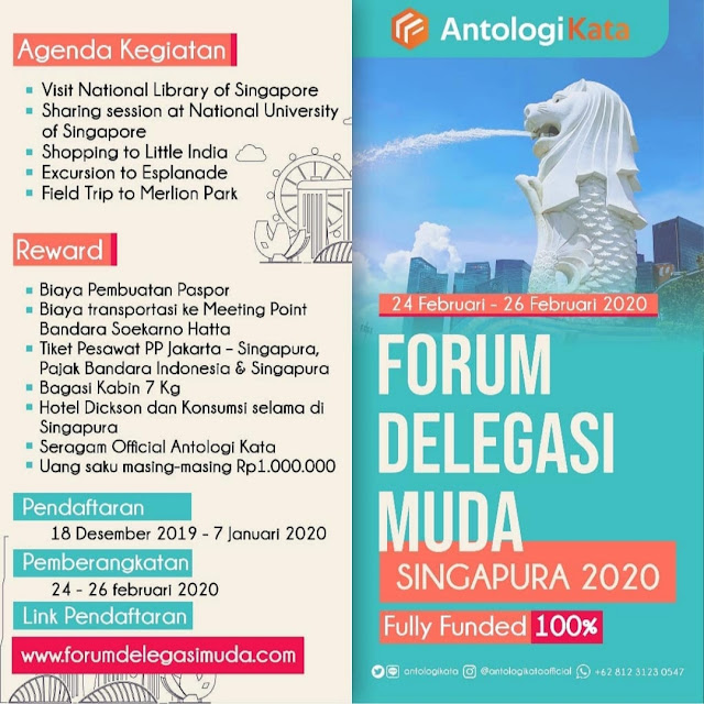 FULLY FUNDED Forum Delegasi Muda Indonesia - Singapura II 24-26 Feb 2020