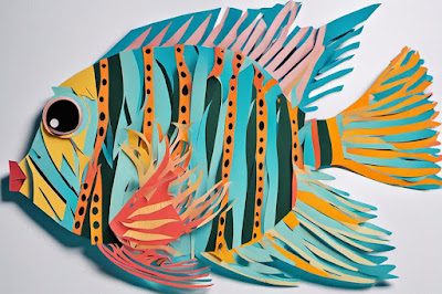 colorful Cut Paper Fish handicraft
