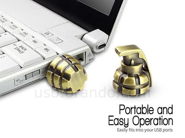 The Metallic Grenade Styled USB Flash Drive