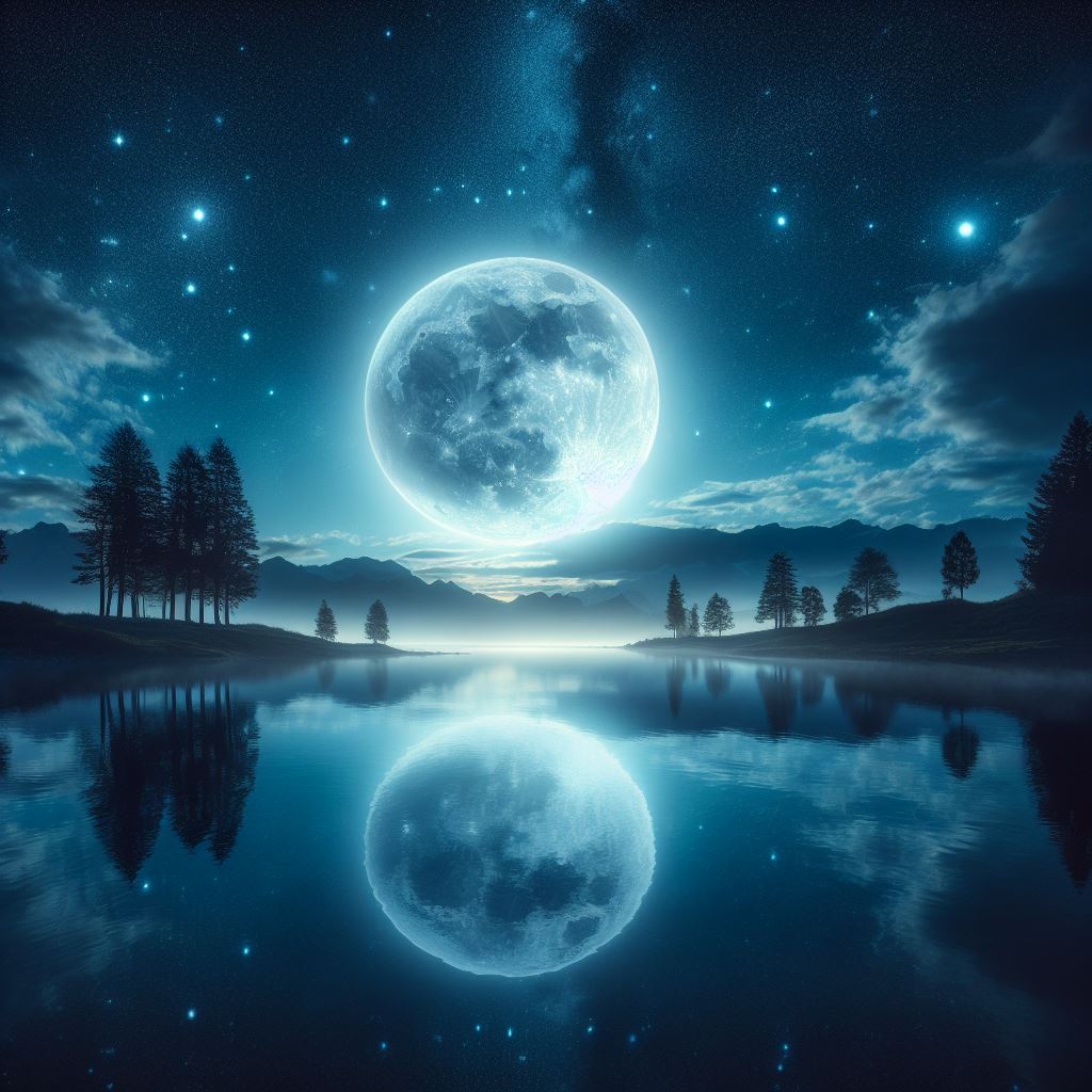 صورة جميلة للقمر في الليل
