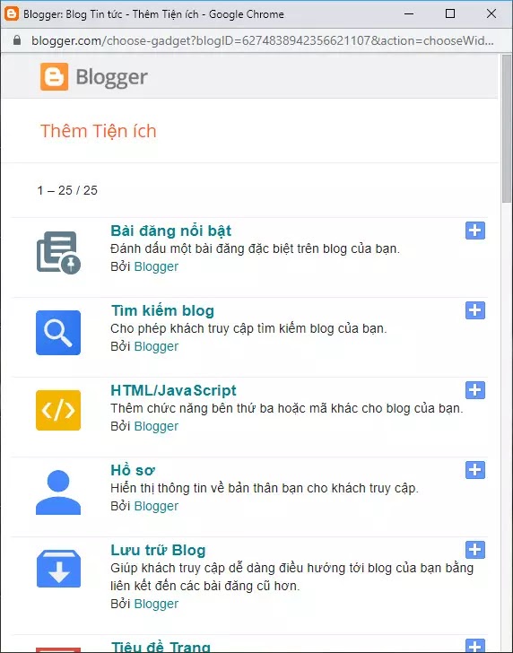 Cách đặt điều kiện css, js cho các loại tiện ích blogspot