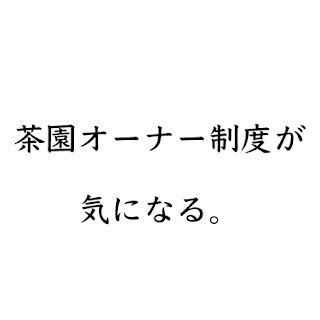 茶園オーナー制度が気になる