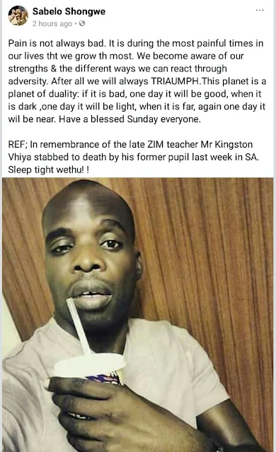  Photos: Zimbabwe teacher stabbed to death in South Africa by his 15-year-old pupil for allegedly failing him