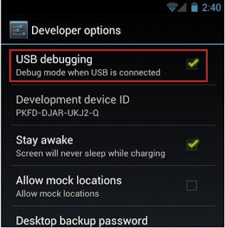 Enable Android USB Debugging Mode