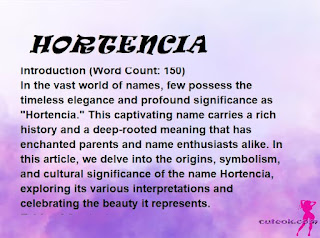 meaning of the name "HORTENCIA"