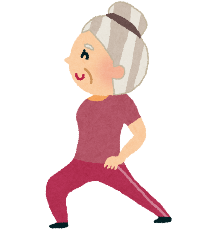 アキレス腱ストレッチのイラスト おばあさん かわいいフリー素材集 いらすとや