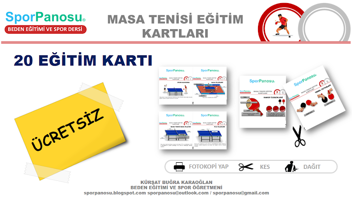 MASA TENİSİ EĞİTİM KARTLARI