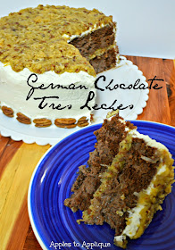 German Chocolate Tres Leches; completely from scratch and completely amazing! | Apples to Applique #cake #baking #dessert #bestcakeever