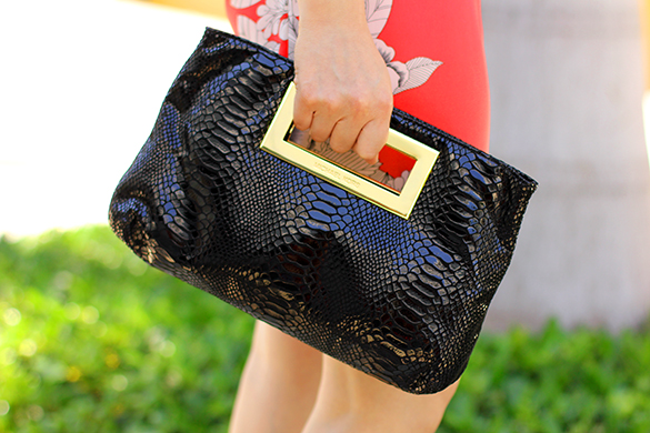 Michael Kors Black Snakeskin Clutch