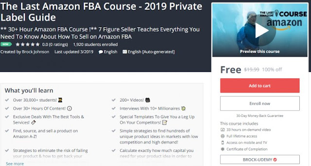 [100% Off] The Last Amazon FBA Course - 2019 Private Label Guide| Worth 19,99$