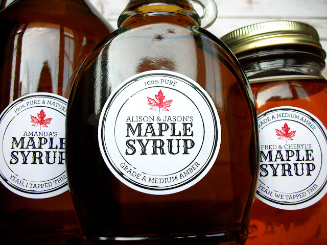 Custom Black Seal Maple Syrup jar labels