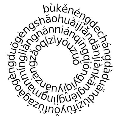 A Spiral with Pinyin Words