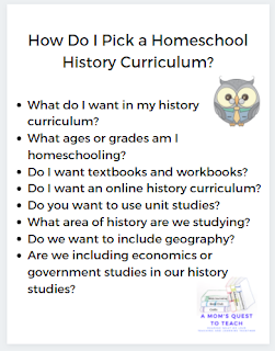 some of the text: How do I pick a homeschool history curriculum? What do I want in my history curriculum?