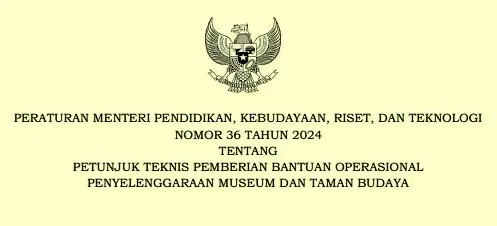 Juknis Pemberian BOP Museum Dan Taman Budaya Tahun 2024 - 2025