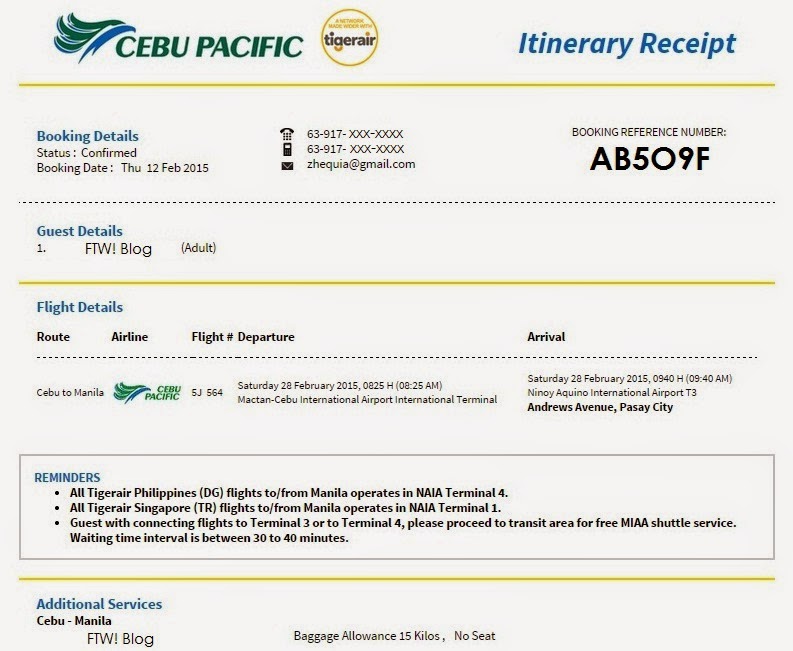 FTW! Blog, How to, Book Cebu Pacific Tickets online, Cebu Pacific