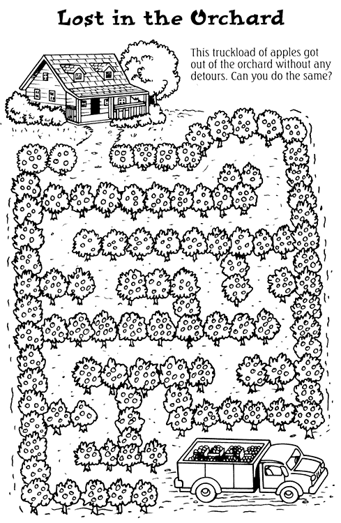 Download Coloring & Activity Pages: Lost in the Orchard Maze