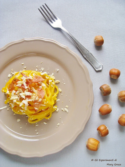 Linguine con Zucca e Speck