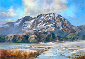 Snowy Mountain Landscape Oil Painting by Jeff Ward