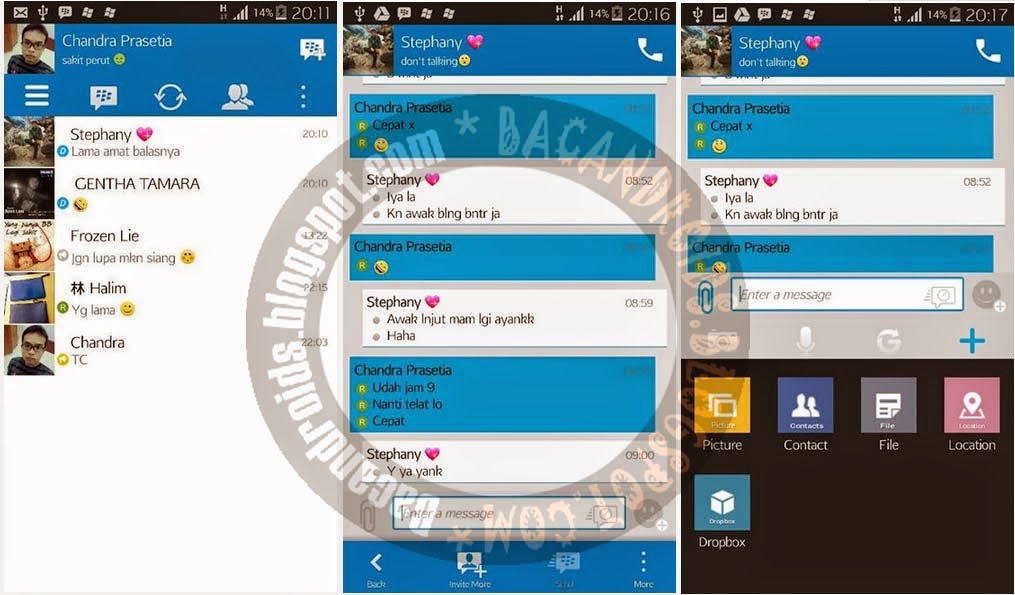 bbm blue tema simple CLone Mainbar atas bawah apk sudah ada fitur lampu layar berkedip