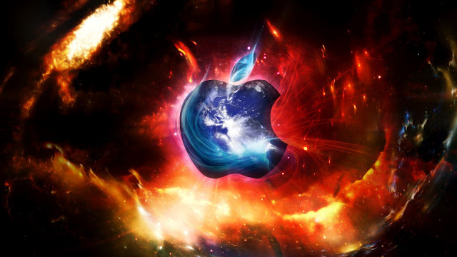 Apple in space HD Wallpaper