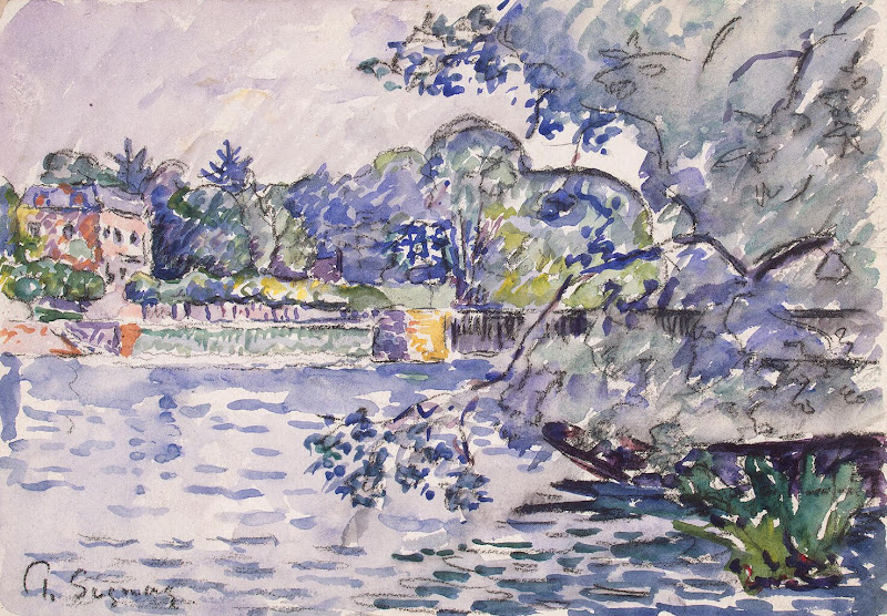 Banks of the Seine by Paul Signac - Landscape Drawings from Hermitage Museum
